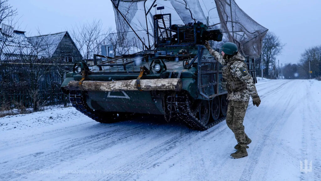 Marder 1A3 IFV during winter in Ukraine