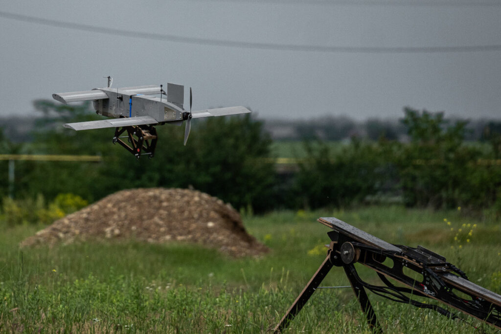 An HF-1 after take-off from a launch catapult