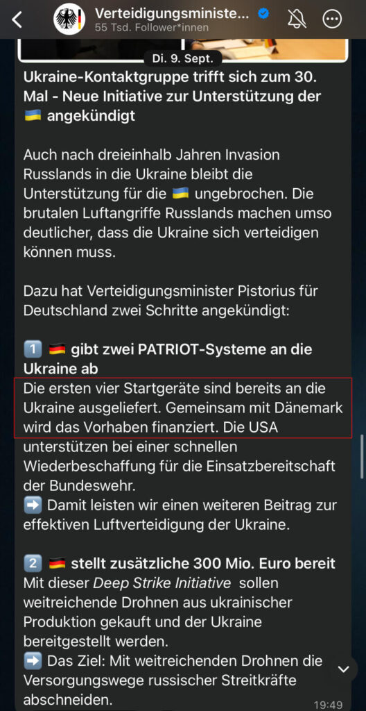 Denmark shares Patriot pledge WhatsApp channel